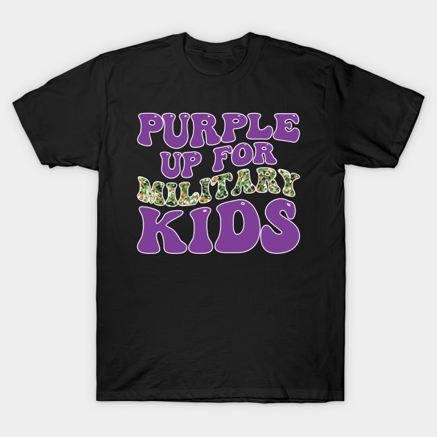 Purple Up For Military Kids Military Child Month USA T-Shirt by Rosemat